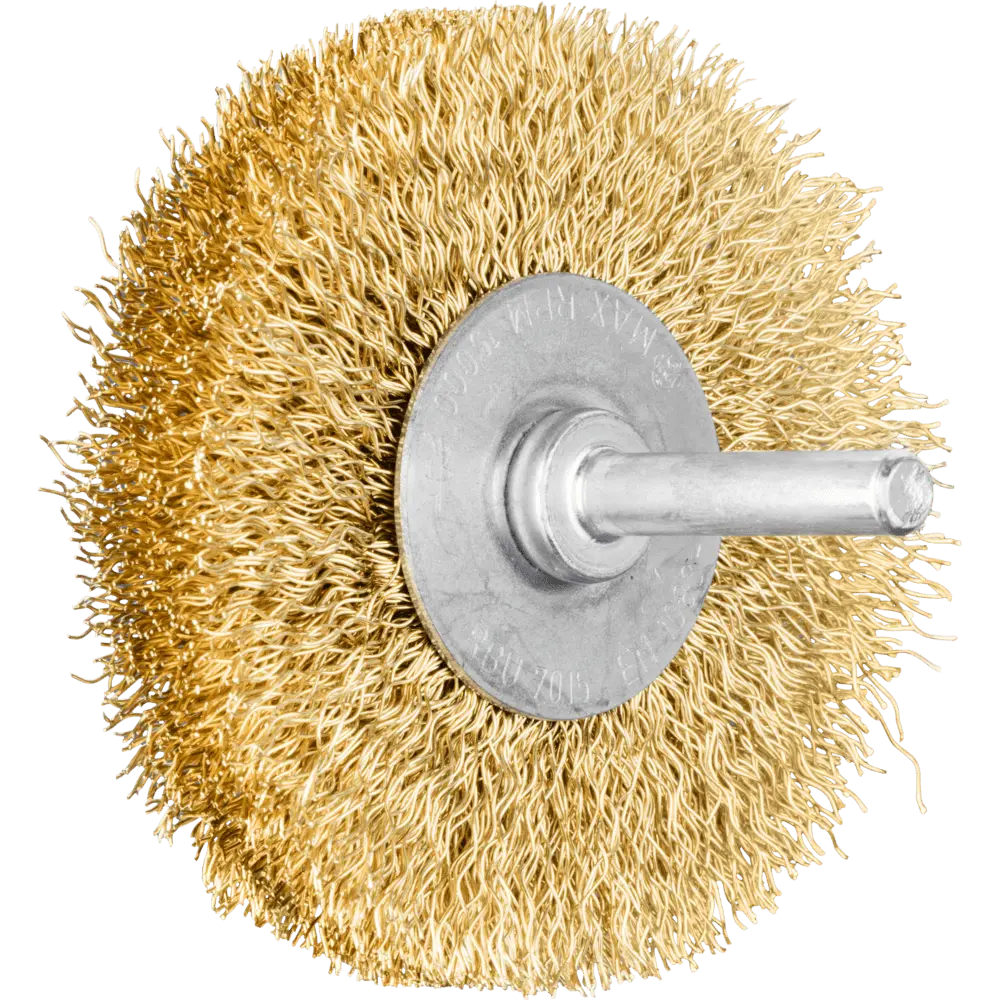 Produktfoto 1 von PFERD TOOLS Rundbürste ungezopft RBU Ø70x15 mm Schaft-Ø6 mm Messing-Draht-Ø0,30, 10 Stk.