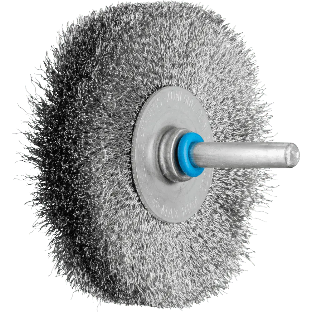 Produktfoto 1 von PFERD TOOLS Rundbürste ungezopft RBU Ø70x15 mm Schaft-Ø6 mm Edelstahl-Draht-Ø0,15, 10 Stk.