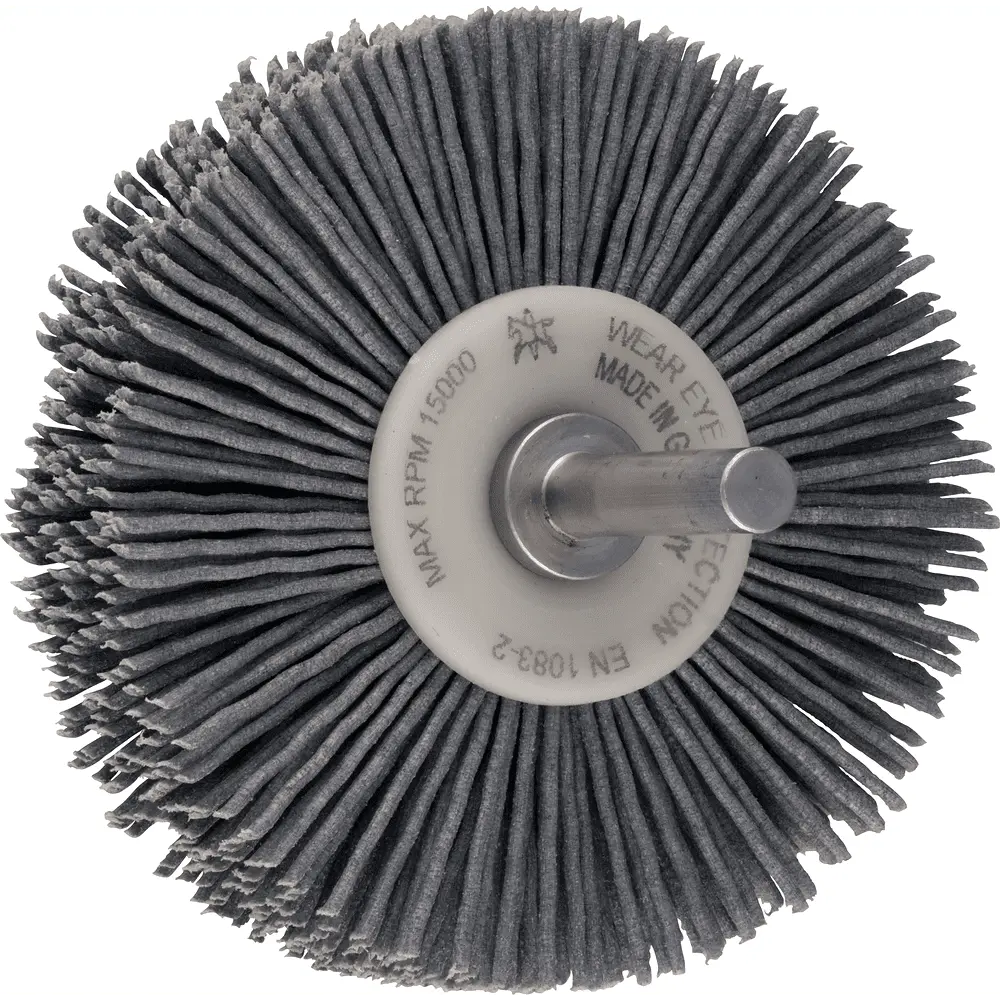 Produktfoto 1 von PFERD TOOLS INOX-TOTAL Rundbürste ungezopft RBUIT Ø70x15 mm Schaft-Ø6 mm SiC-Filament-Ø0,90 mm Korn 180 Kunststoffseitenscheiben, 10 Stk.
