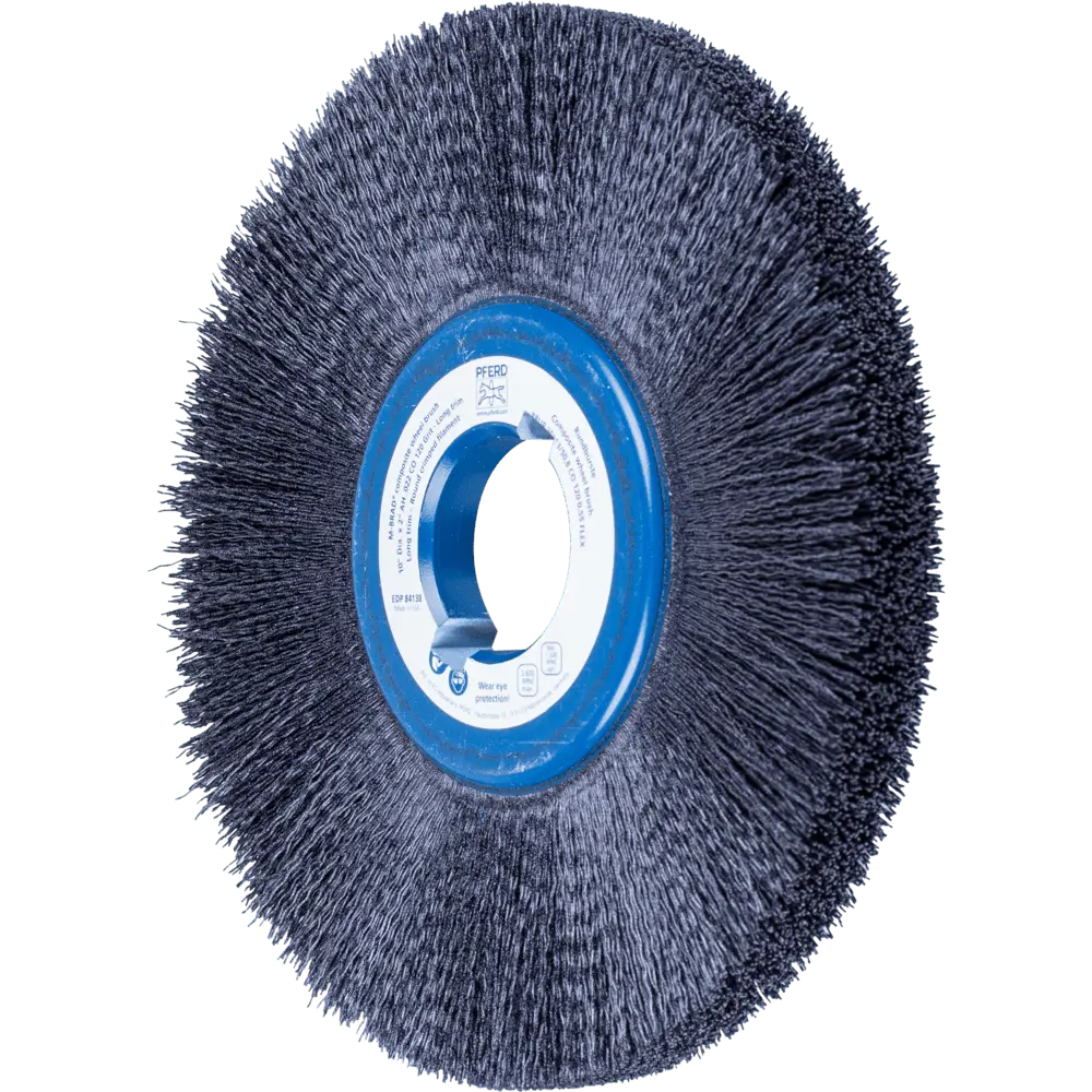 Produktfoto 1 von PFERD TOOLS COMPOSITE FLEX Rundbürste RBUP Ø 250x13x50,8 mm Keramik-Filament-Ø 0,55 mm Korn 120 stationär