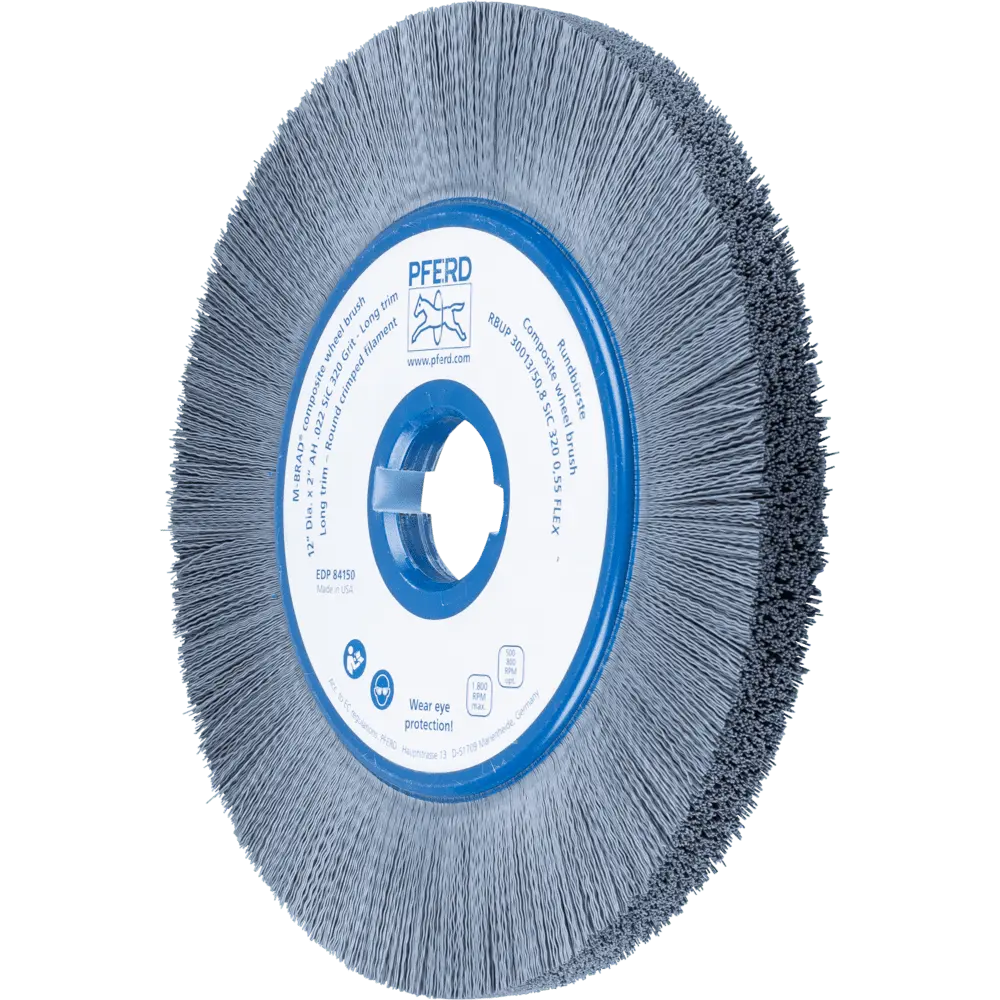 Produktfoto 1 von PFERD TOOLS COMPOSITE FLEX Rundbürste RBUP Ø 300x13x50,8 mm Bohrung SiC-Filament-Ø 0,55 mm Korn 320 stationär