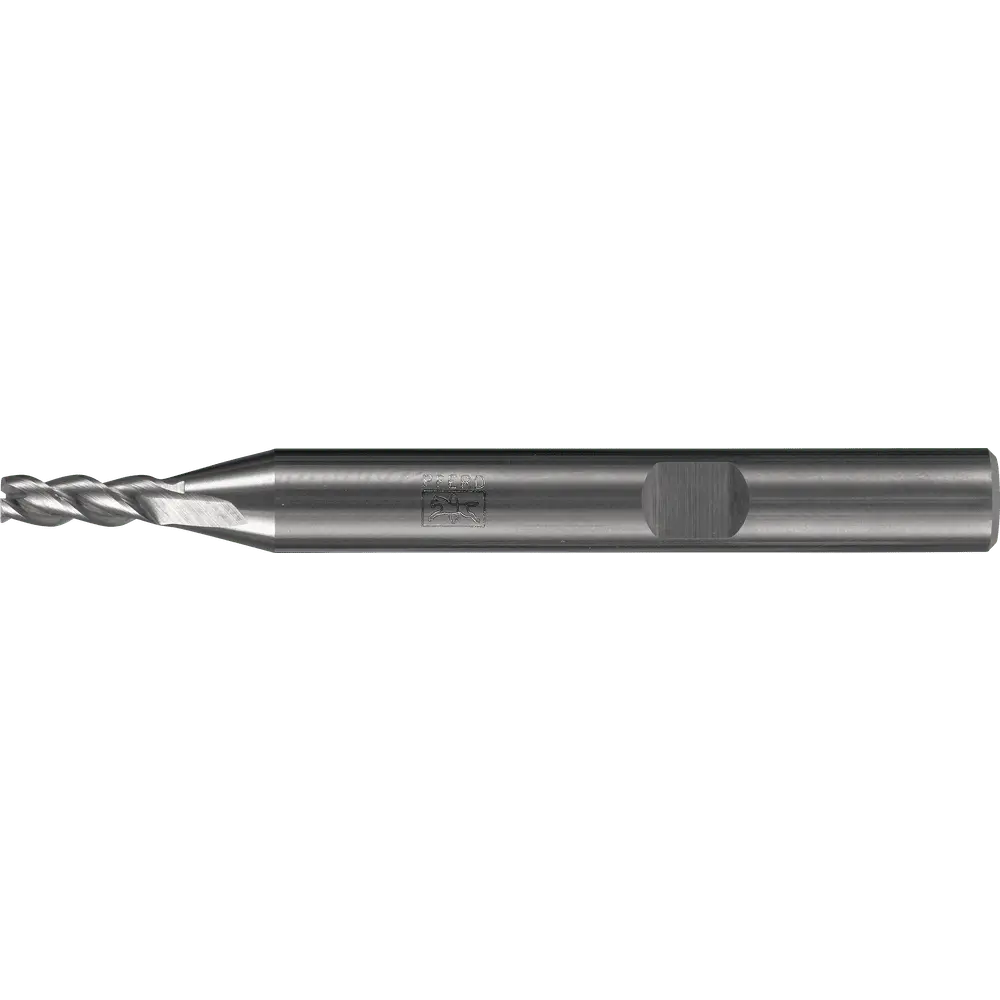 Produktfoto 1 von PFERD TOOLS VHM-Fräser Ø4mm, 3 Schneiden, 2xDC, Fase 0,05mm 45°, unbeschichtet, Schaft HB, Performance Aluminium