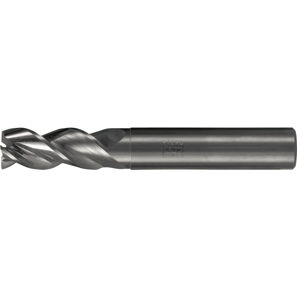 Produktfoto 1 von PFERD TOOLS VHM-Fräser Ø12mm, 3 Schneiden, 2xDC, Fase 0,25mm 45°, unbeschichtet, Schaft HA, Performance Aluminium