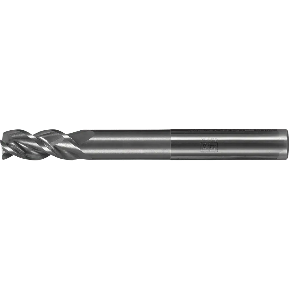 Produktfoto 1 von PFERD TOOLS VHM-Fräser Ø12mm, 3 Schneiden, 2xDC, Halsfreischliff extralang, Fase 0,25mm, unbeschichtet, Schaft HA, Performance Aluminium