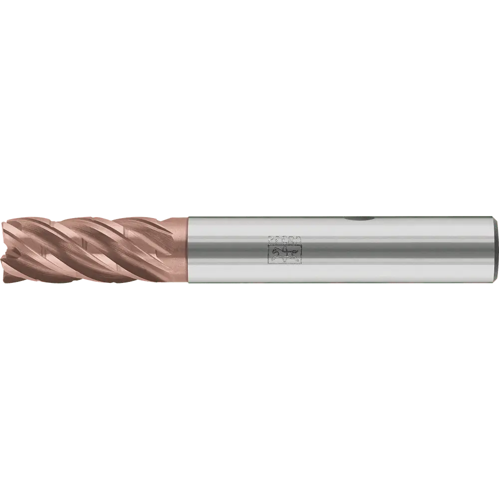 Produktfoto 1 von PFERD TOOLS VHM-Fräser Ø12mm, 5 Schneiden, mit Spanteiler, 2xDC, Radius 0,5mm, AlTiN / TiSiXN beschichtet, Schaft HB, Performance Rostfrei