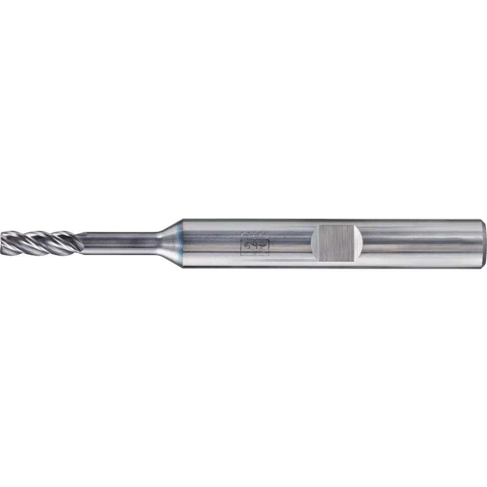 Produktfoto 1 von PFERD TOOLS VHM Eckfräser lang 4 Schneiden Ø 3 mm 45° Fase TiAlN Schaft HB Universal Line Schruppen Schlichten Nuten