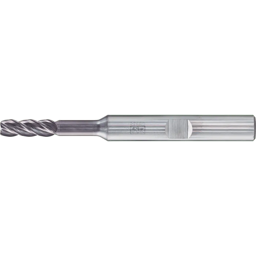 Produktfoto 1 von PFERD TOOLS VHM Eckfräser lang 4 Schneiden Ø 4 mm 45° Fase TiAlN Schaft HB Universal Line Schruppen Schlichten Nuten