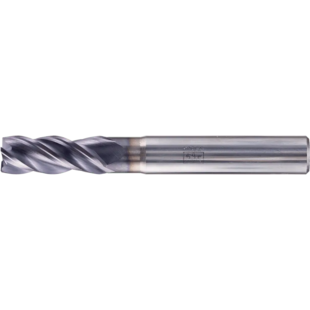 Produktfoto 1 von PFERD TOOLS VHM Eckfräser lang 4 Schneiden Ø 8 mm 45° Fase TiAlN Schaft HA Universal Line Schruppen Schlichten Nuten