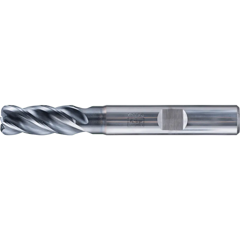Produktfoto 1 von PFERD TOOLS VHM Eckfräser lang 4 Schneiden Ø 8 mm Radius 1,5 mm TiAlN Schaft HB Universal Line Schruppen Schlichten Nuten