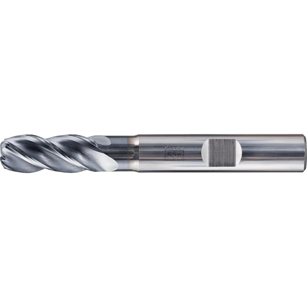 Produktfoto 1 von PFERD TOOLS VHM Eckfräser lang 4 Schneiden Ø 8 mm Radius 2,0 mm TiAlN Schaft HB Universal Line Schruppen Schlichten Nuten
