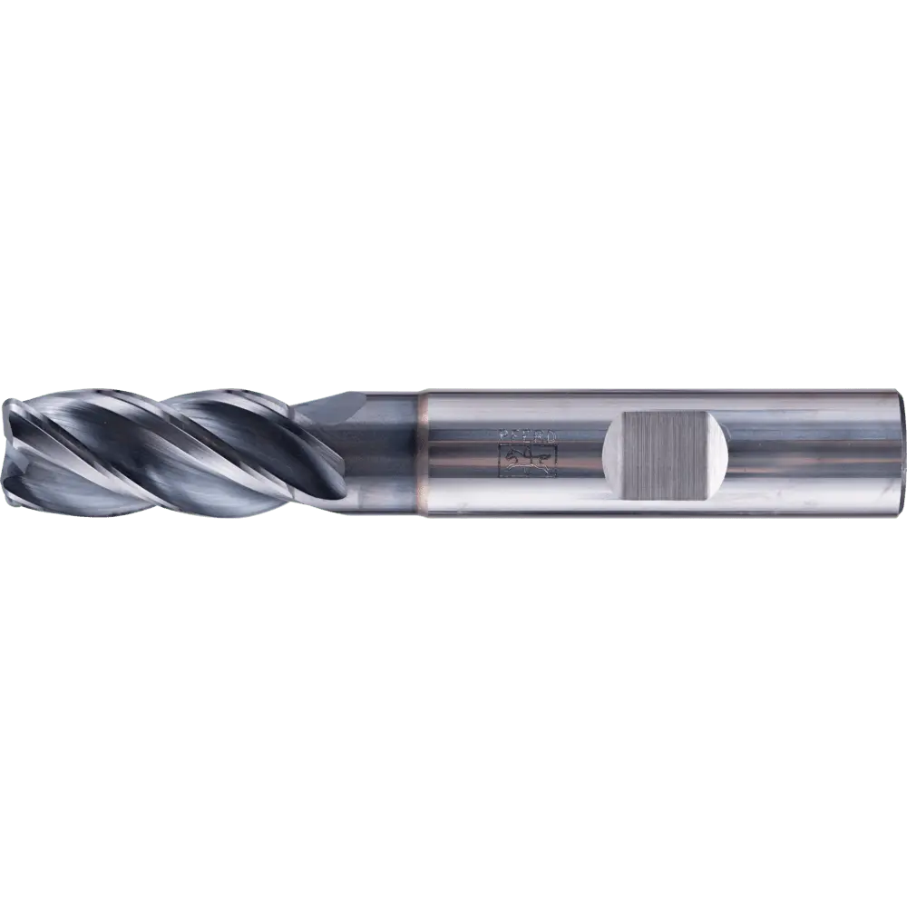 Produktfoto 1 von PFERD TOOLS VHM Eckfräser lang 4 Schneiden Ø 12 mm Radius 1,5 mm TiAlN Schaft HB Universal Line Schruppen Schlichten Nuten