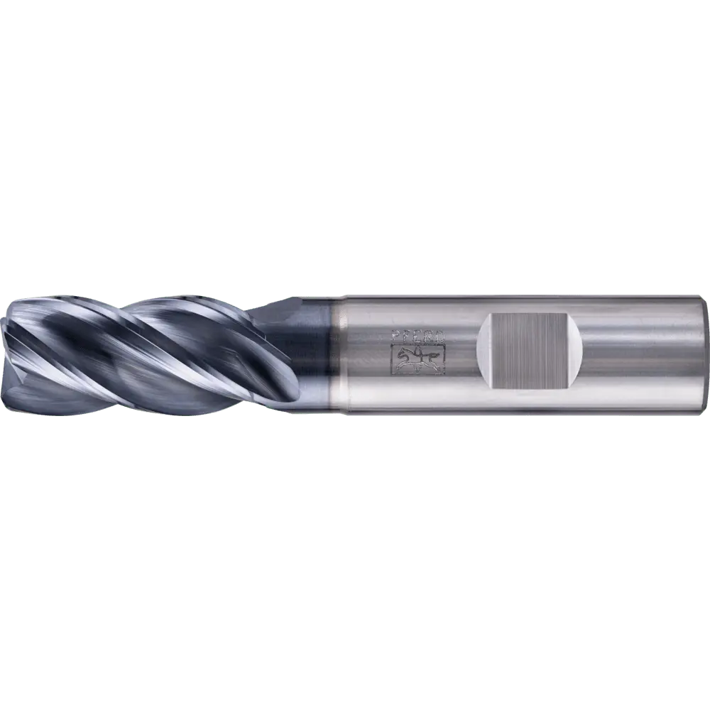 Produktfoto 1 von PFERD TOOLS VHM Eckfräser lang 4 Schneiden Ø 16 mm Radius 1,5 mm TiAlN Schaft HB Universal Line Schruppen Schlichten Nuten