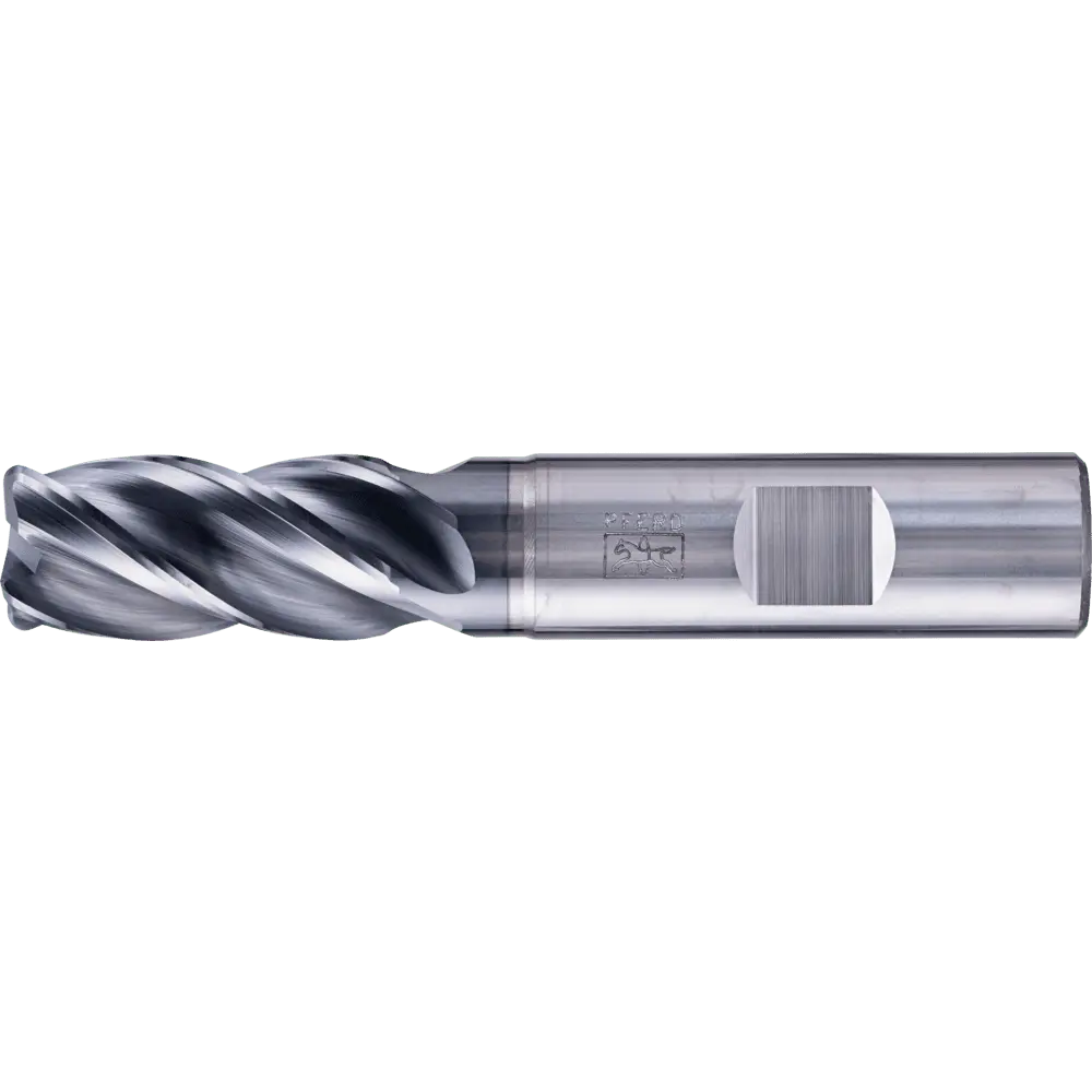 Produktfoto 1 von PFERD TOOLS VHM Eckfräser lang 4 Schneiden Ø 16 mm Radius 2,0 mm TiAlN Schaft HB Universal Line Schruppen Schlichten Nuten