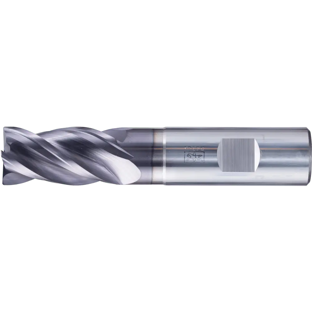 Produktfoto 1 von PFERD TOOLS VHM Eckfräser lang 4 Schneiden Ø 20 mm 45° Fase TiAlN Schaft HB Universal Line Schruppen Schlichten Nuten