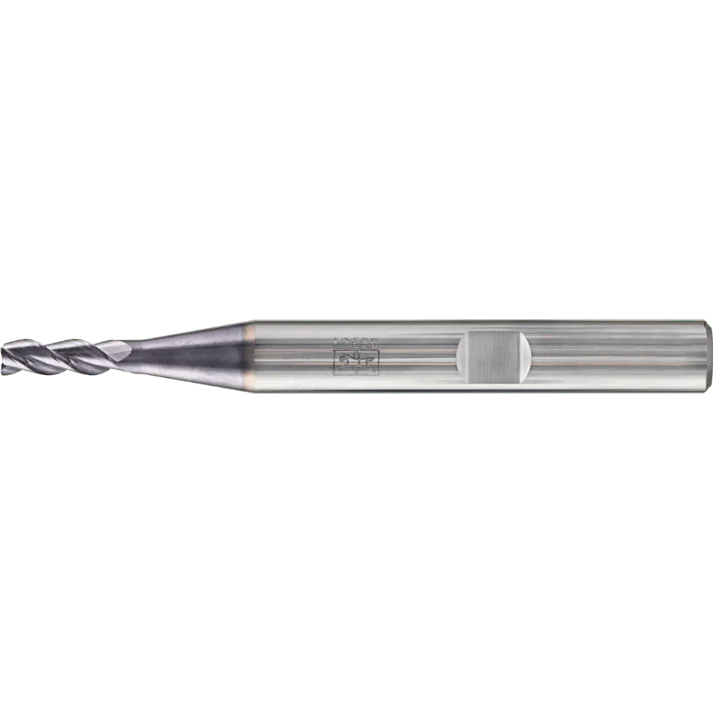 Produktfoto 1 von PFERD TOOLS VHM Eckfräser lang 3 Schneiden Ø 3 mm 45° Fase TiAlN Schaft HB Universal Line Schruppen Schlichten Nuten