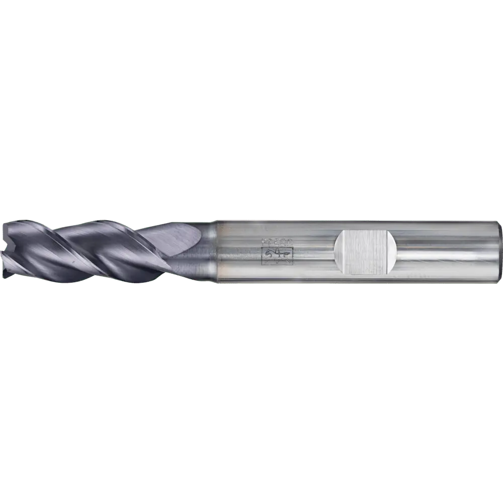 Produktfoto 1 von PFERD TOOLS VHM Eckfräser lang 3 Schneiden Ø 8 mm 45° Fase TiAlN Schaft HB Universal Line Schruppen Schlichten Nuten