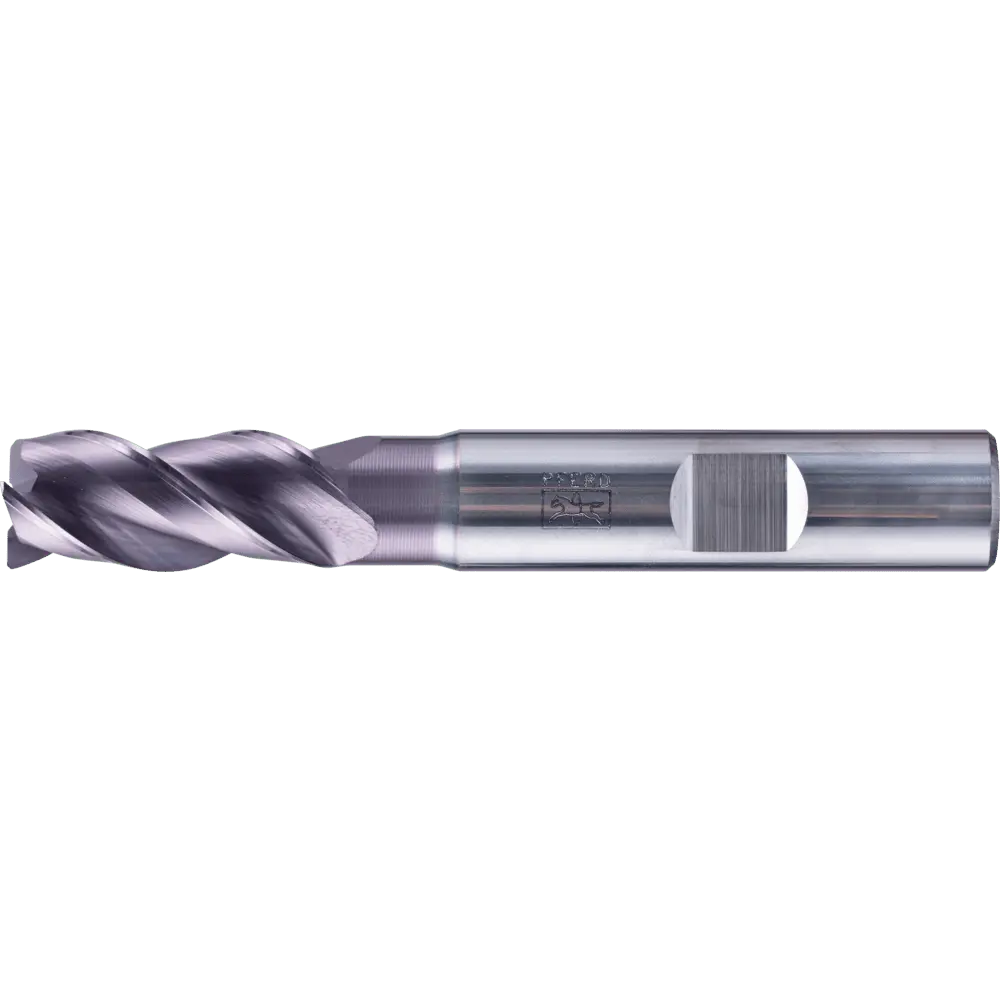 Produktfoto 1 von PFERD TOOLS VHM Eckfräser lang 3 Schneiden Ø 12 mm 45° Fase TiAlN Schaft HB Universal Line Schruppen Schlichten Nuten