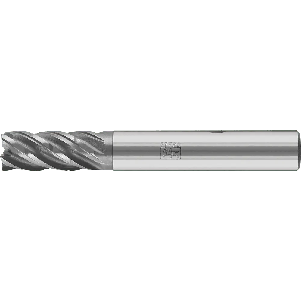 Produktfoto 1 von PFERD TOOLS VHM-Fräser Ø25mm, 5 Schneiden, mit Spanteiler, 2xDC, Radius 1mm, AlCrN beschichtet, Schaft HB, Universal