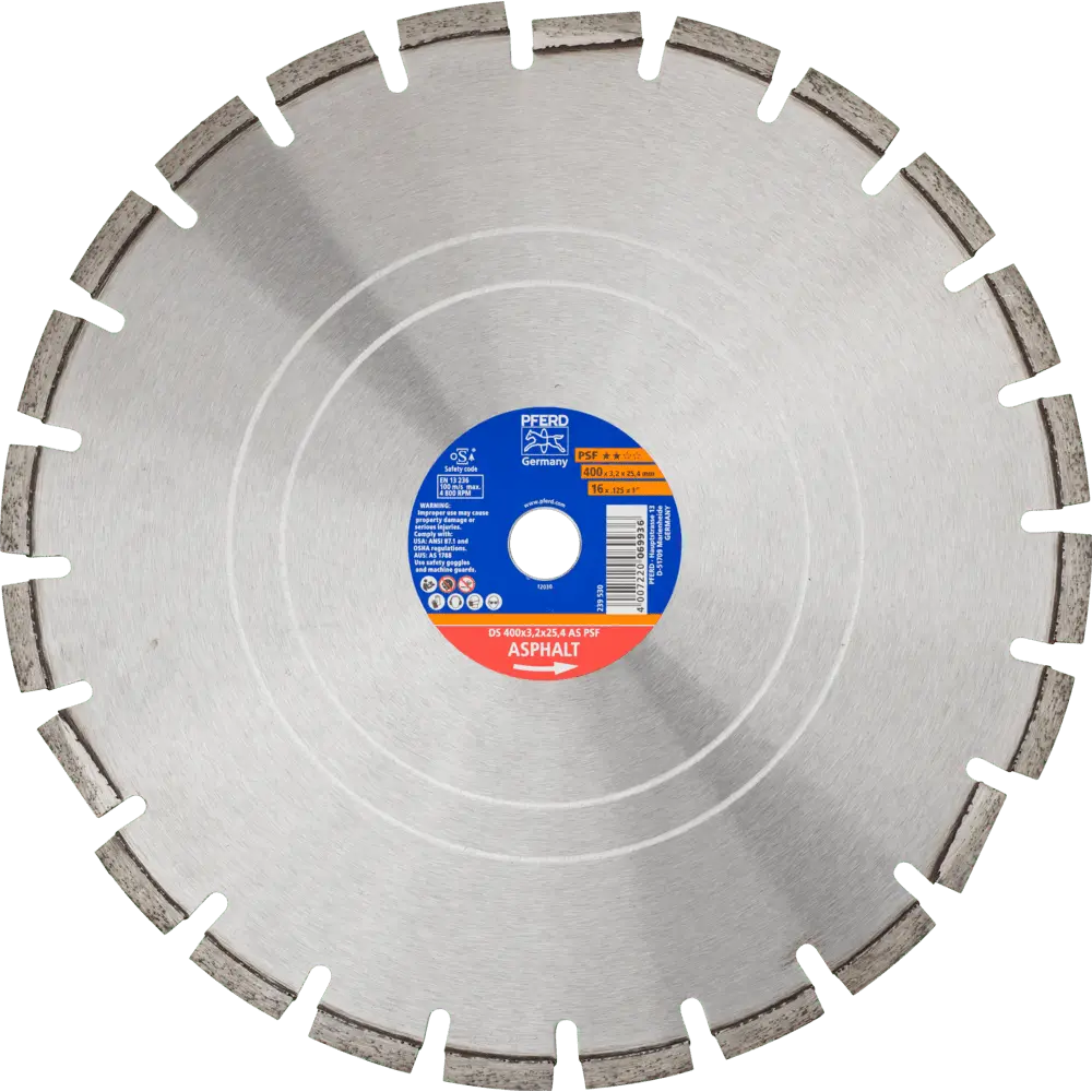 Produktfoto 1 von PFERD TOOLS Diamant-Trennscheibe DS 400x3,2x25,4 mm PSF für schnelles Trennen von Asphalt