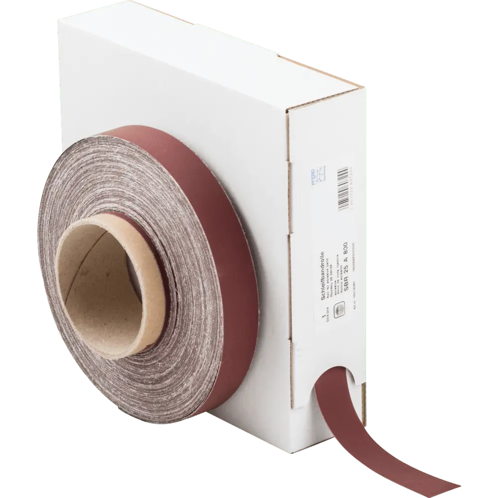 Produktfoto 1 von PFERD TOOLS Korund Schleifbandrolle Gewebe SBR Breite 25 mmxLänge 50m A800 für universelle Anwendung