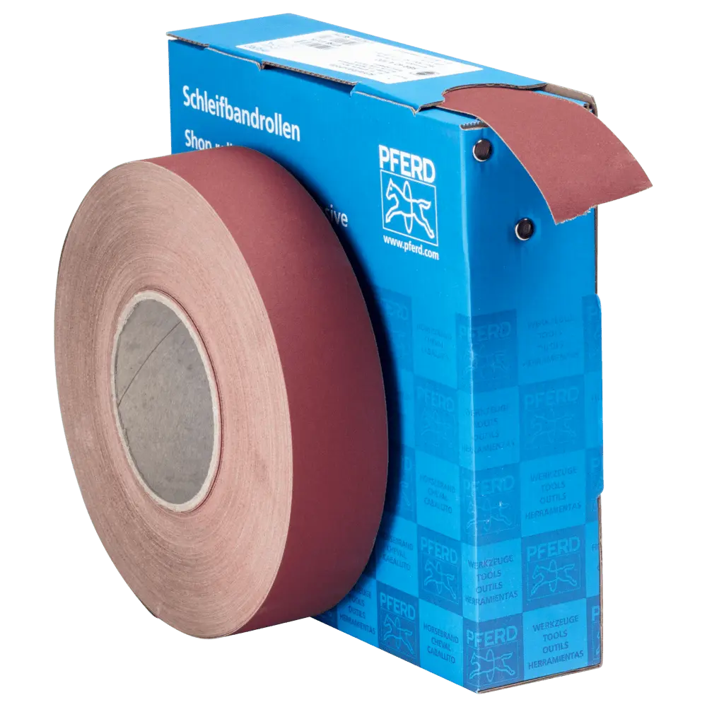Produktfoto 1 von PFERD TOOLS Korund Schleifbandrolle Gewebe SBR Breite 40mmxLänge 50m A320 für universelle Anwendung