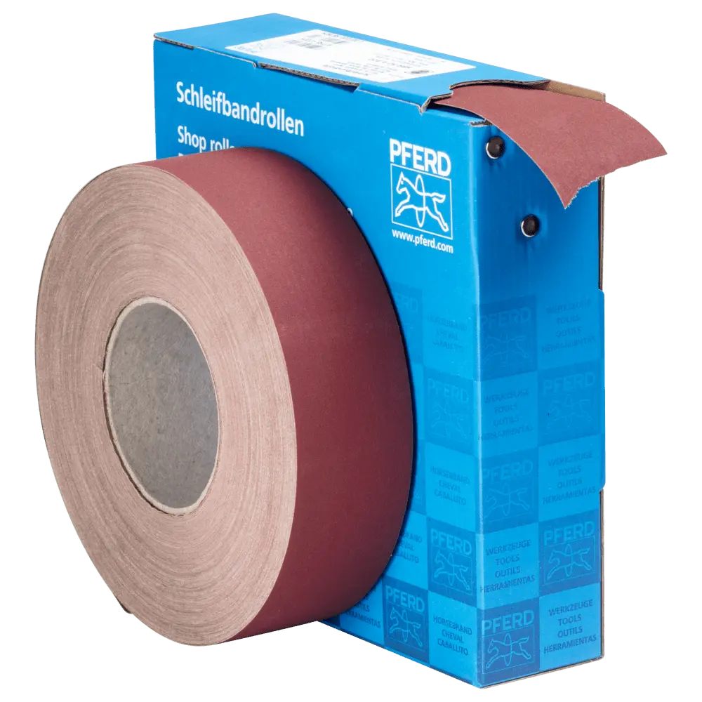 Produktfoto 1 von PFERD TOOLS Korund Schleifbandrolle Gewebe SBR Breite 50mmxLänge 50m A320 für universelle Anwendung