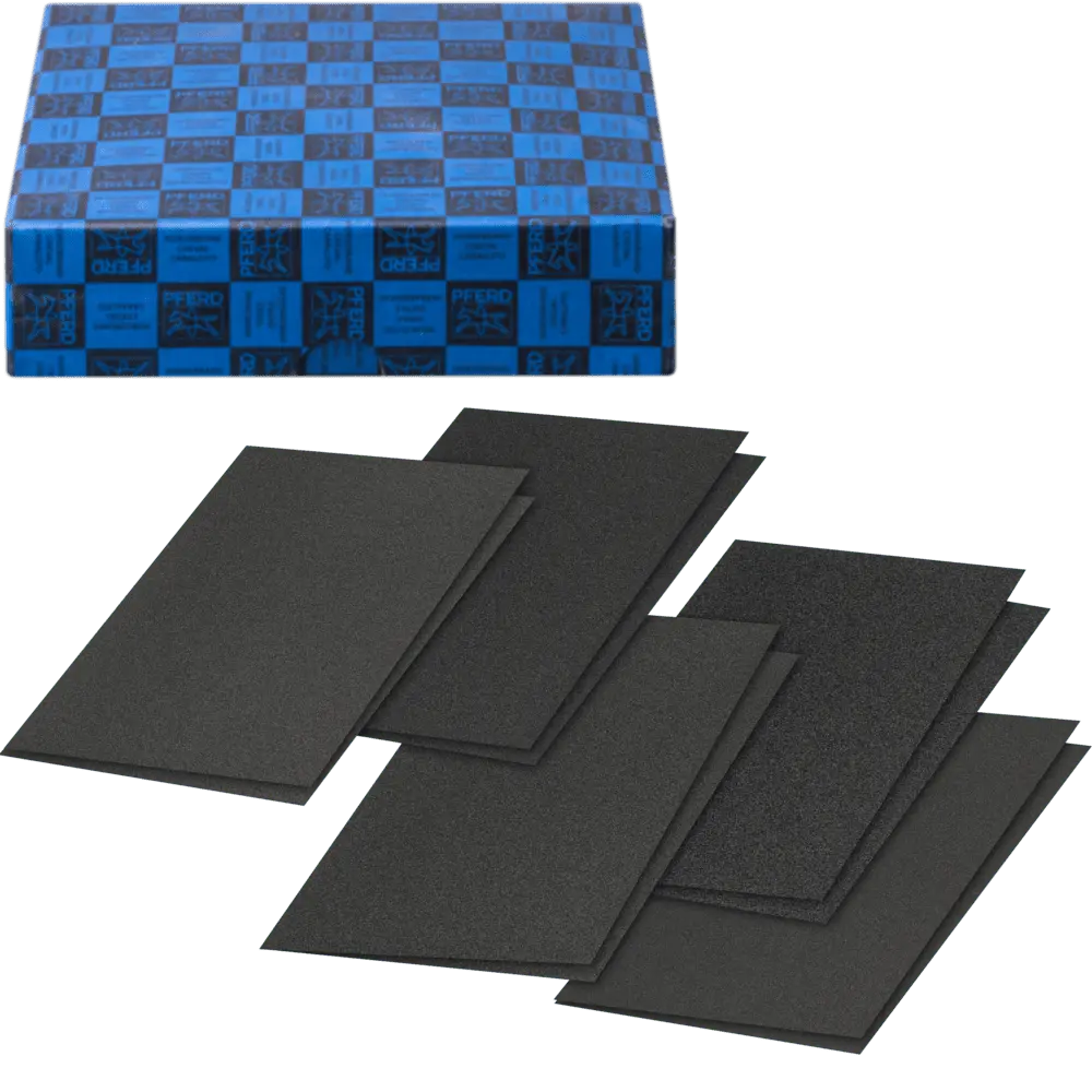 Produktfoto 1 von PFERD TOOLS Set 10-tlg. Gewebe Schleifbogen Korund 230x280mm BG BL A40,80,100,120,180 universell