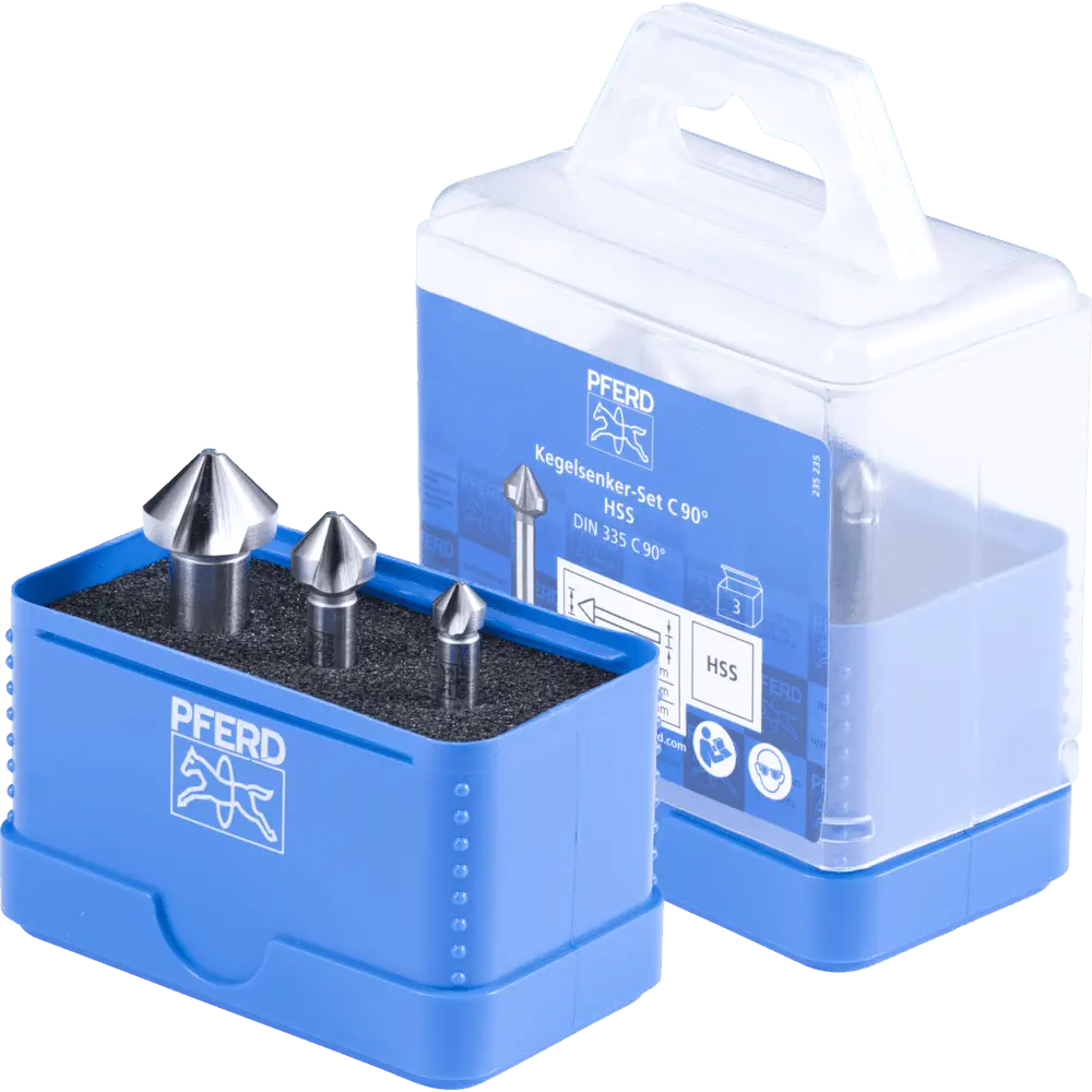 Produktfoto 1 von PFERD TOOLS HSS-Kegelsenker-Set 3-tlg. DIN 335 C 90°