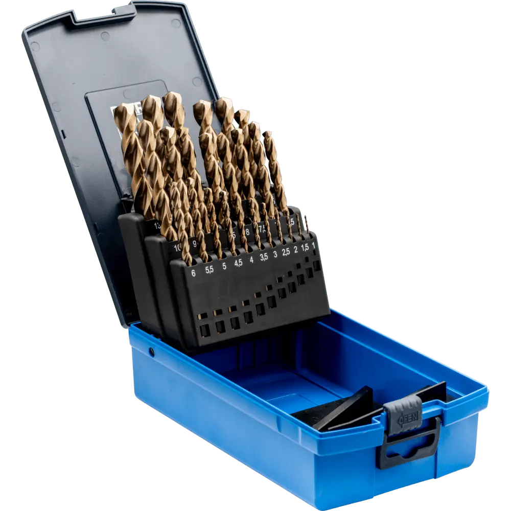 Produktfoto 1 von PFERD TOOLS Spiralbohrer-Set 25-tlg. INOX HSSE N DIN 338 für zähe und harte Werkstoffe