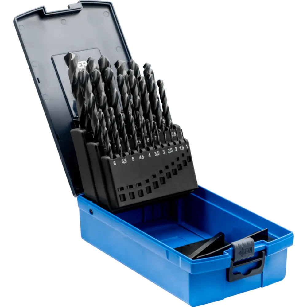 Produktfoto 1 von PFERD TOOLS Spiralbohrer-Set 25-tlg. STEEL HSSG N DIN 338 universal