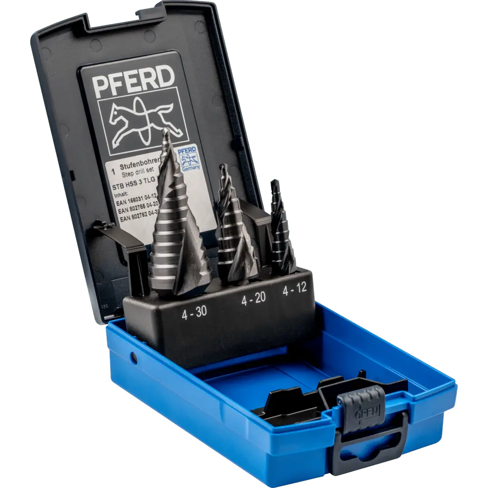 Produktfoto 1 von PFERD TOOLS Stufenbohrer-Set HSS HC-FEP 3-tlg.