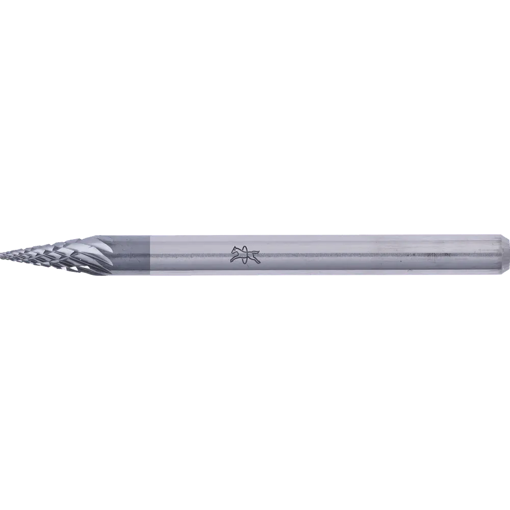 Produktfoto 1 von PFERD TOOLS Hartmetall Hochleistungsfrässtift Spitzkegel SKM Ø 03x07mm Schaft-Ø 3mm Z3P HICOAT beschichtet für die Feinbearbeitung