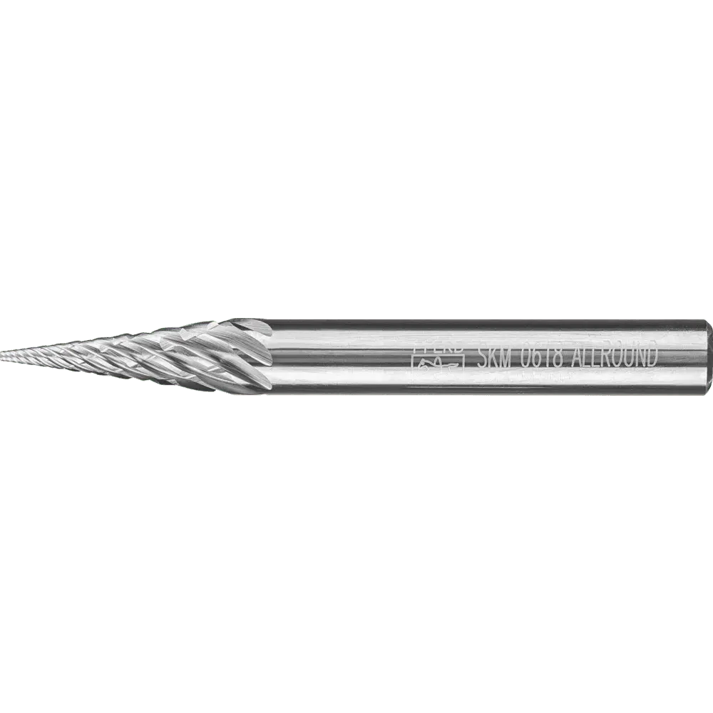 Produktfoto 1 von PFERD TOOLS Hartmetall Hochleistungsfrässtift ALLROUND Spitzkegel SKM Ø 06x18mm Schaft-Ø 6mm universal grob