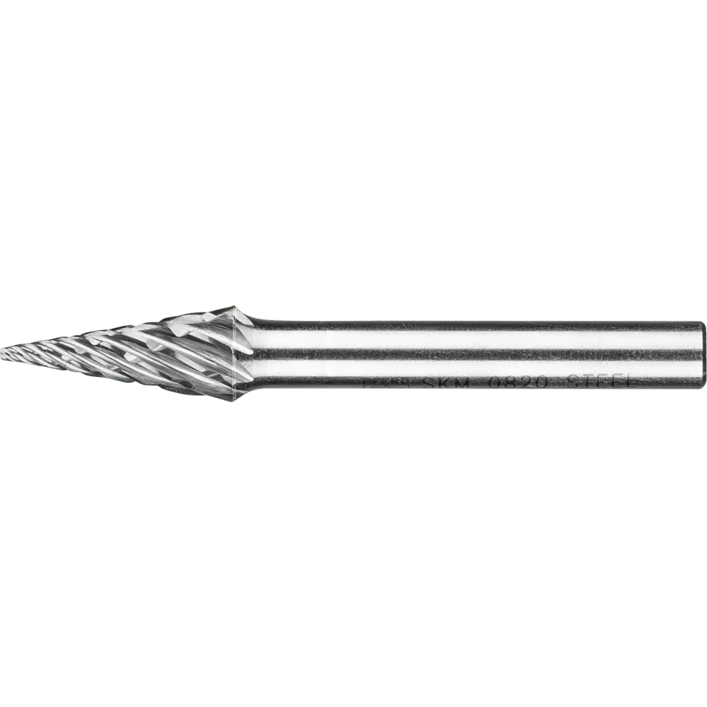 Produktfoto 1 von PFERD TOOLS Hartmetall Hochleistungsfrässtift STEEL Spitzkegel SKM Ø 08x20mm Schaft-Ø 6 mm für Stahl
