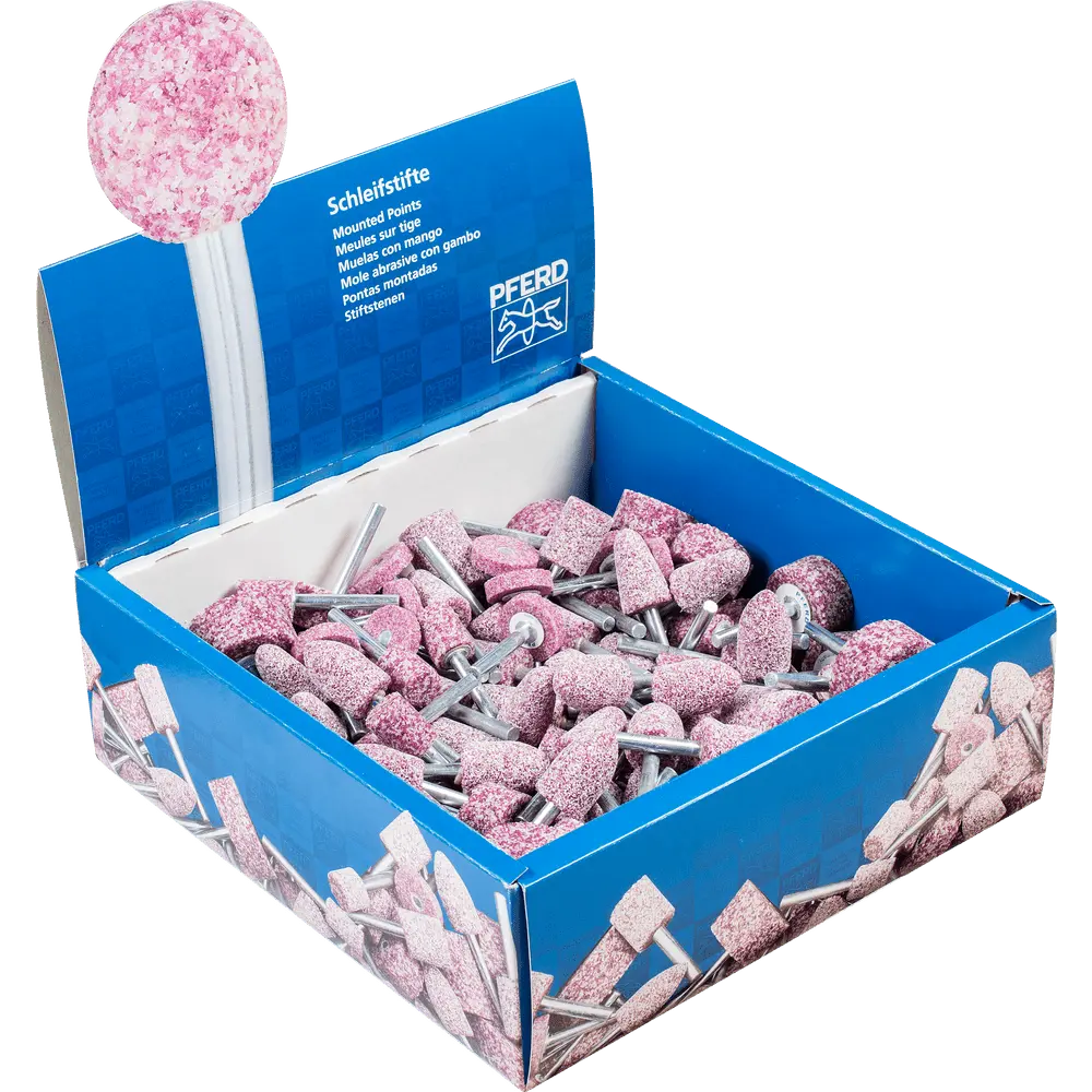Produktfoto 1 von PFERD TOOLS STEEL Schleifstift-Set 100-tlg. Schaft-Ø 6 mm A24/30 für Stahl- und Stahlguss