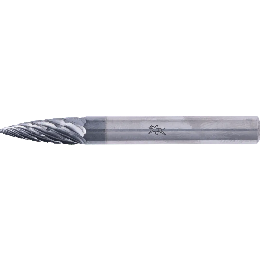 Produktfoto 1 von PFERD TOOLS Hartmetall Hochleistungsfrässtift ALLROUND Spitzbogen SPG Ø 06x18mm Schaft-Ø 6mm HICOAT beschichtet für Stahl