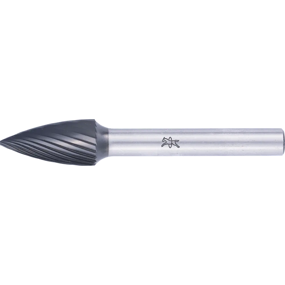 Produktfoto 1 von PFERD TOOLS Hartmetall Hochleistungsfrässtift Spitzbogen SPG Ø 10x20mm Schaft-Ø 6mm Z3 HICOAT beschichtet universal mittel