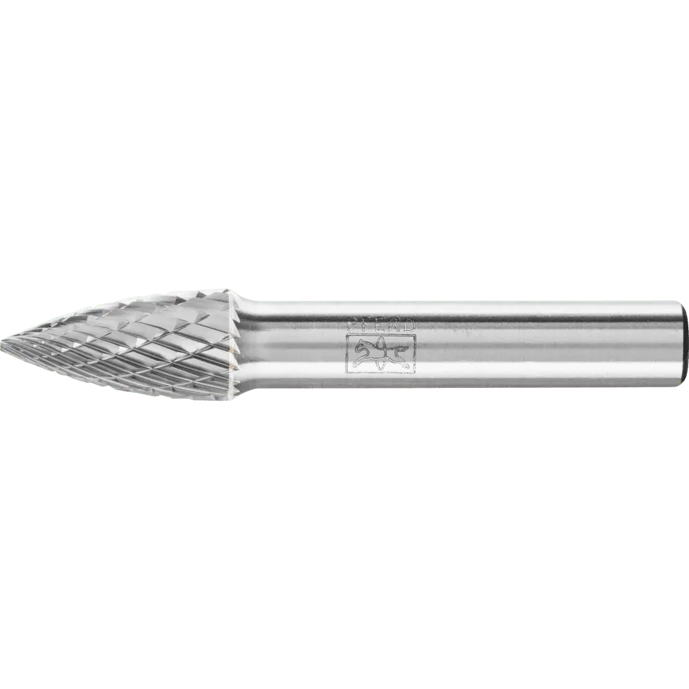 Produktfoto 1 von PFERD TOOLS Hartmetall Frässtift Spitzbogen SPG Ø 10x20mm Schaft-Ø 8 mm Z3P universal mittel kreuzverzahnt