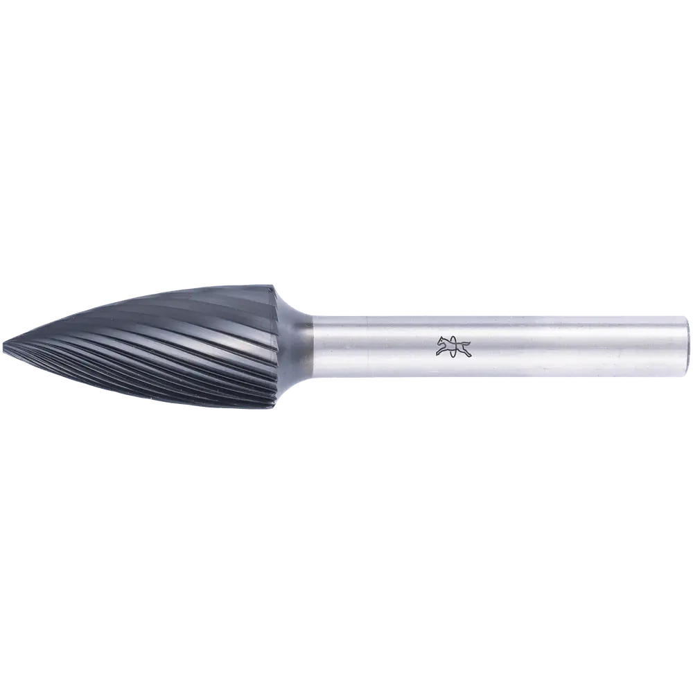 Produktfoto 1 von PFERD TOOLS Hartmetall Hochleistungsfrässtift Spitzbogen SPG Ø 12x25mm Schaft-Ø 6mm Z3 HICOAT beschichtet universal mittel