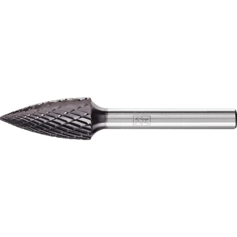 Produktfoto 1 von PFERD TOOLS Hartmetall Frässtift Spitzbogen SPG Ø 12x25mm Schaft-Ø 6mm Z3P universal mittel kreuzverzahnt HICOAT