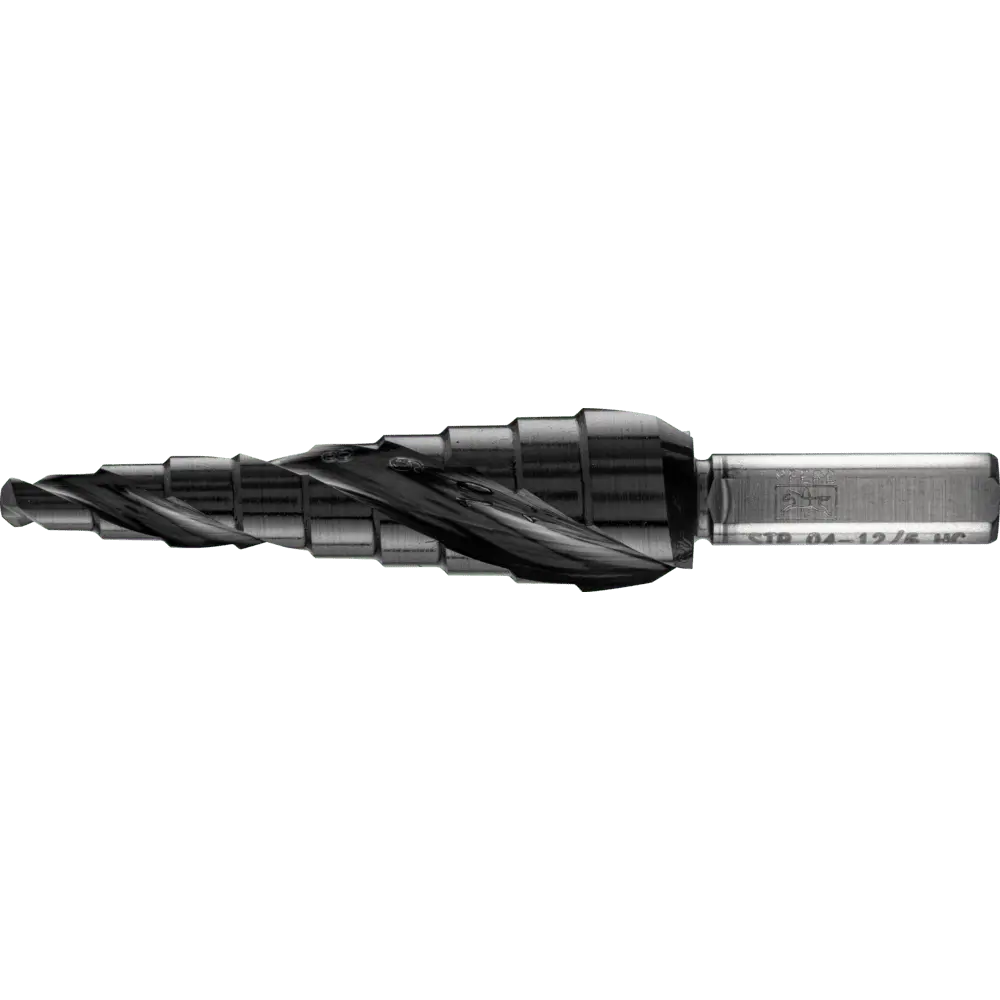 Produktfoto 1 von PFERD TOOLS Stufenbohrer HSS 9 Bohrstufen Ø 4-12 mm 3-Flächenschaft-Ø 6 mm HICOAT beschichtet