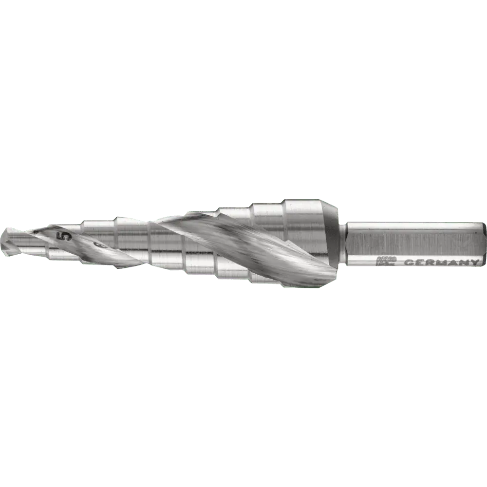 Produktfoto 1 von PFERD TOOLS Stufenbohrer HSSE Co5 9 Bohrstufen Ø 4-12 mm 3-Flächenschaft-Ø 6 mm