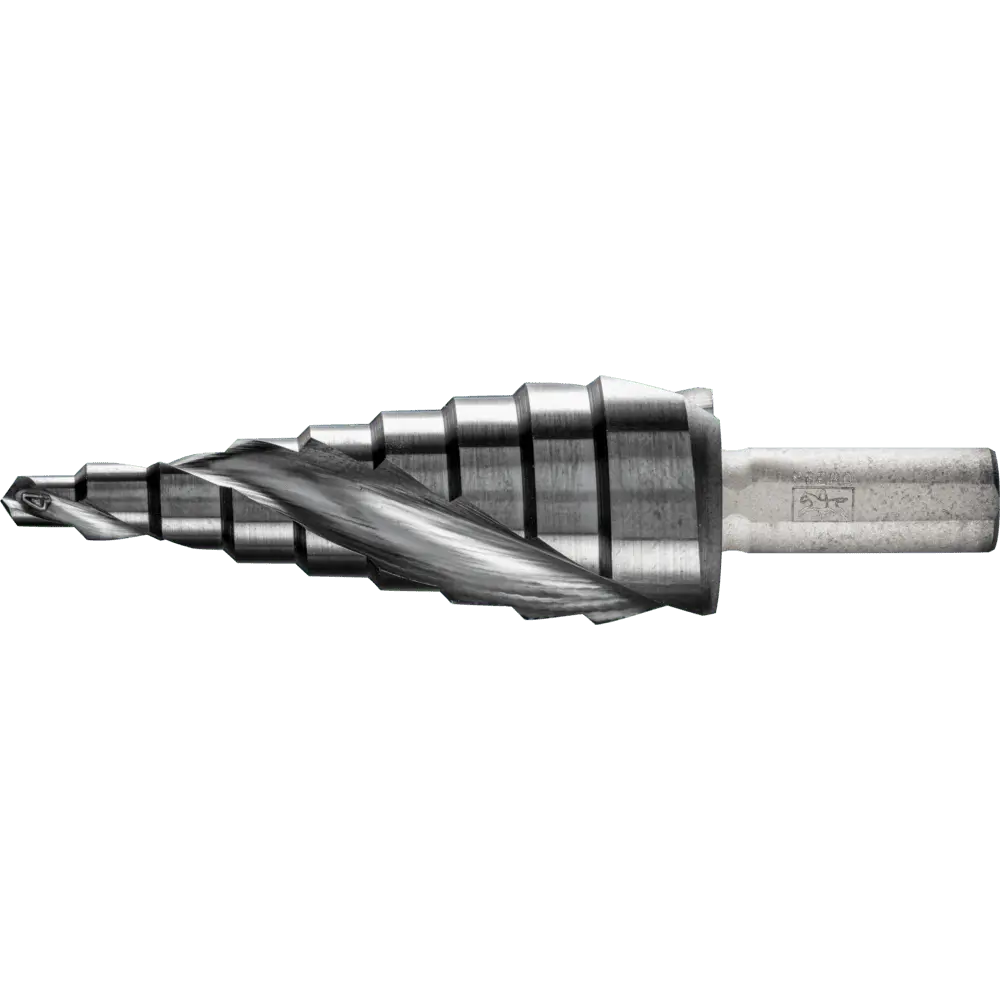 Produktfoto 1 von PFERD TOOLS Stufenbohrer HSS 9 Bohrstufen Ø 4-20mm 3-Flächenschaft-Ø 8 mm HICOAT beschichtet