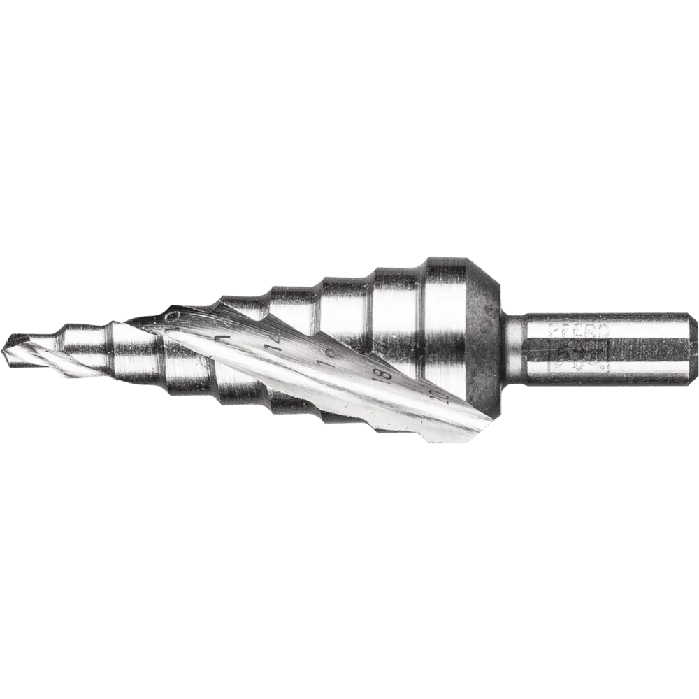 Produktfoto 1 von PFERD TOOLS Stufenbohrer HSS 9 Bohrstufen Ø 4-20mm 3-Flächenschaft-Ø 8 mm