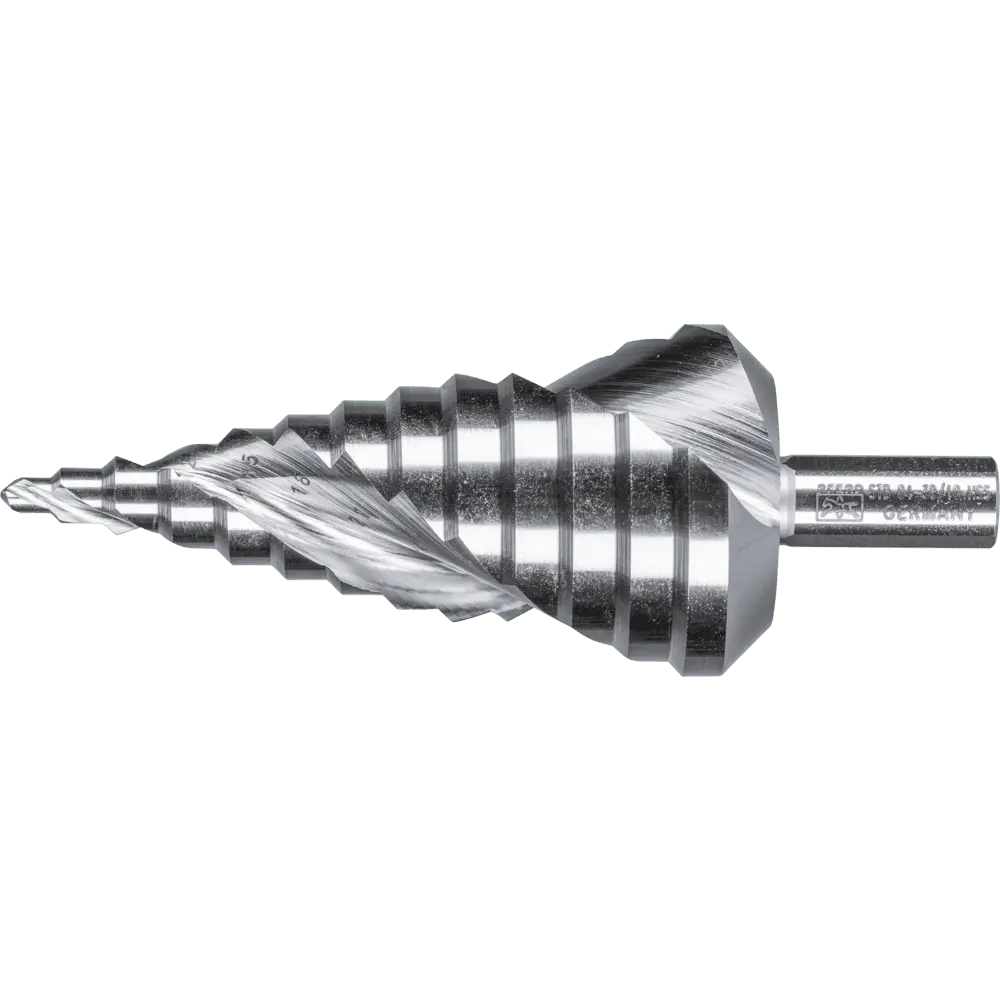 Produktfoto 1 von PFERD TOOLS Stufenbohrer HSS 13 Bohrstufen Ø 4-39 mm 3-Flächenschaft-Ø 10mm