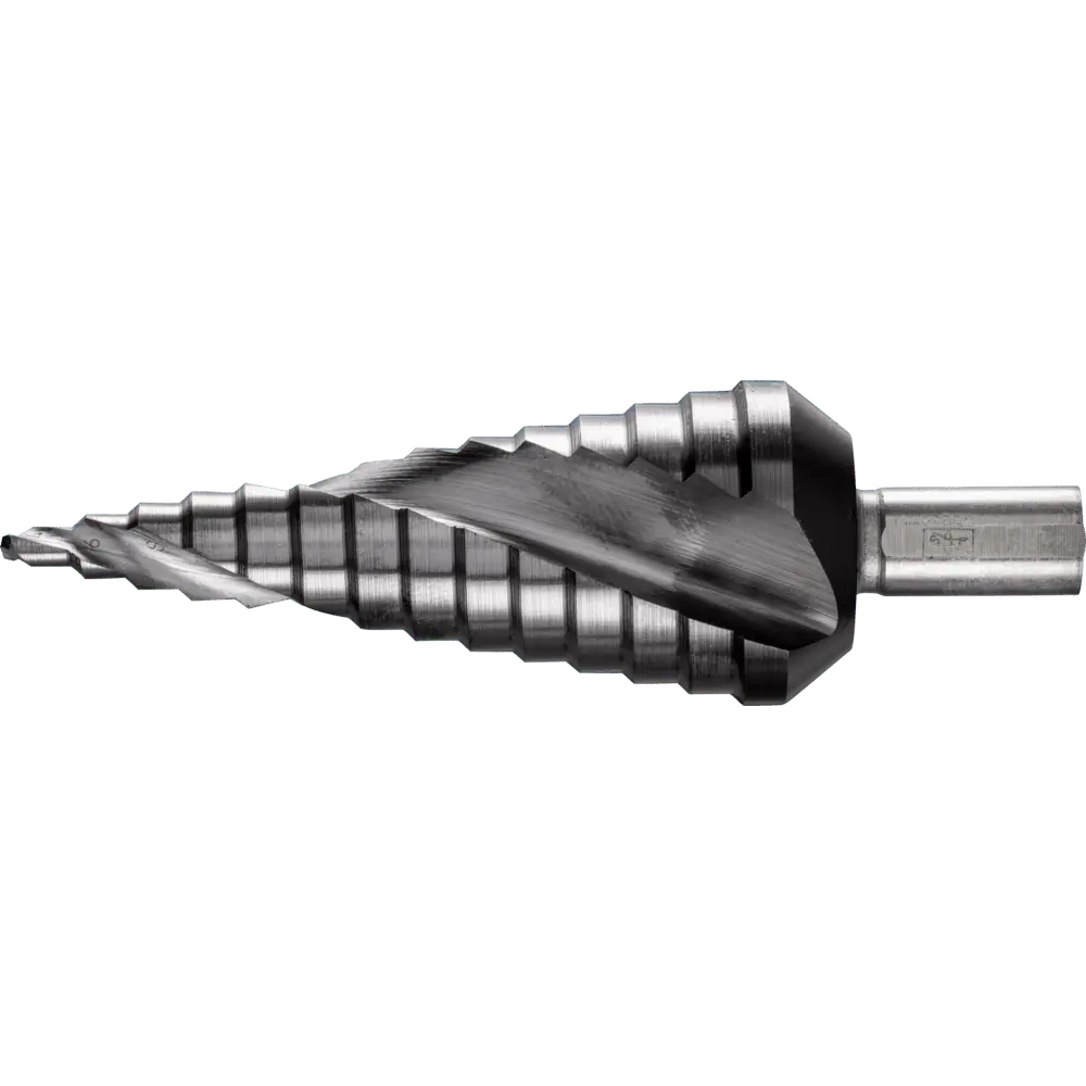 Produktfoto 1 von PFERD TOOLS Stufenbohrer HSS 14 Bohrstufen Ø 4-30mm 3-Flächenschaft-Ø 10mm HICOAT beschichtet