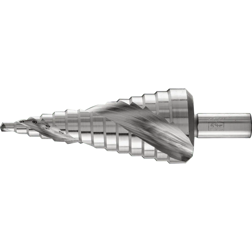Produktfoto 1 von PFERD TOOLS Stufenbohrer HSS 14 Bohrstufen Ø 4-30mm 3-Flächenschaft-Ø 10mm