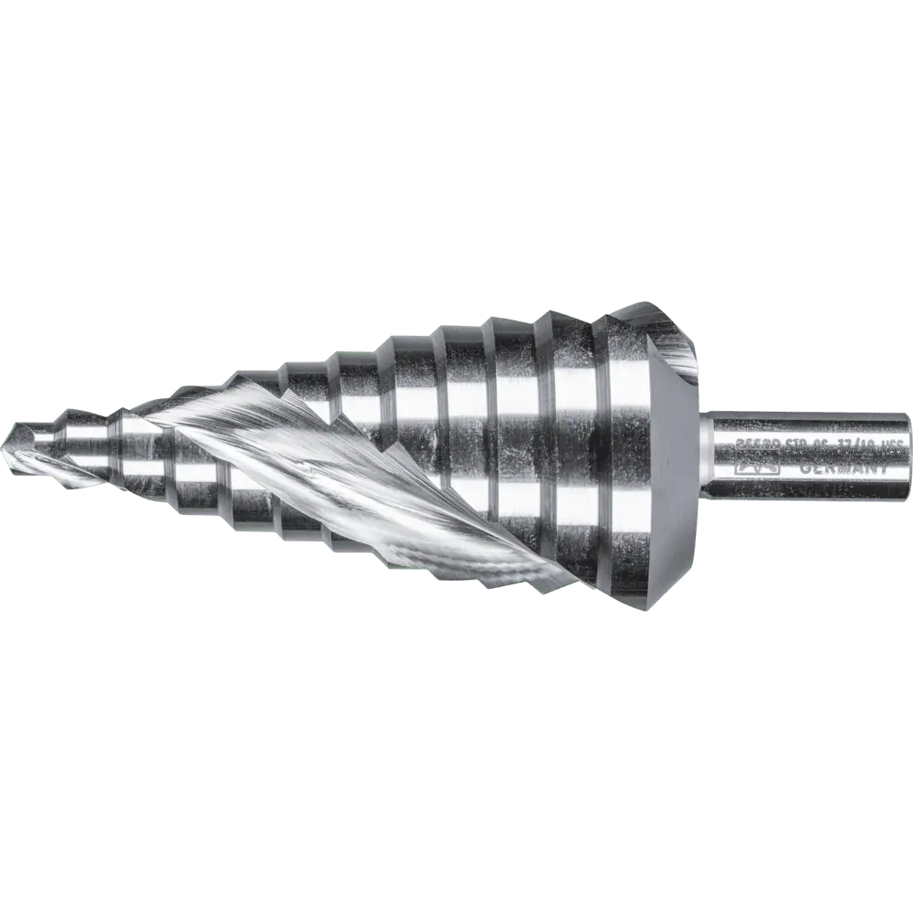 Produktfoto 1 von PFERD TOOLS Stufenbohrer HSS 12 Bohrstufen Ø 6-37 mm 3-Flächenschaft-Ø 10mm