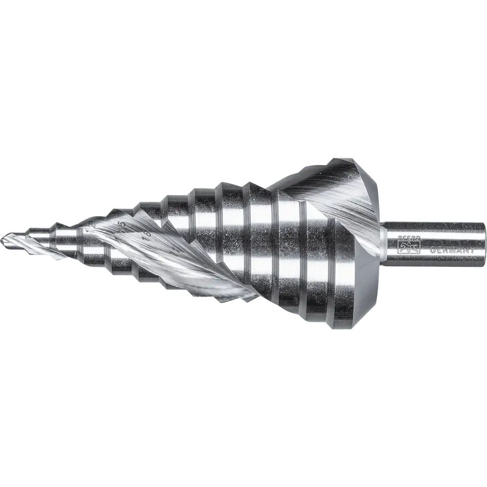 Produktfoto 1 von PFERD TOOLS Stufenbohrer HSSE Co5 13 Bohrstufen Ø 4-39 mm 3-Flächenschaft-Ø 10 mm