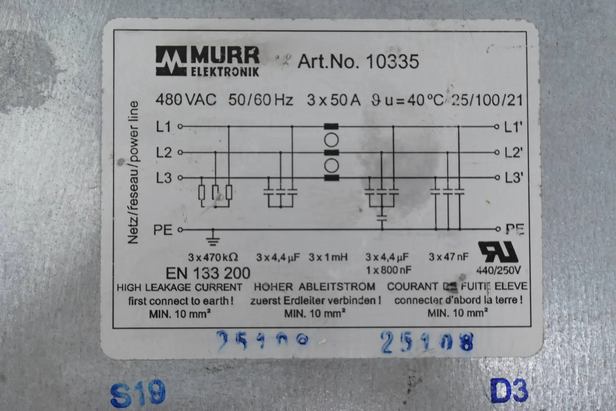 Murr Elektronik Netzfilter 10335